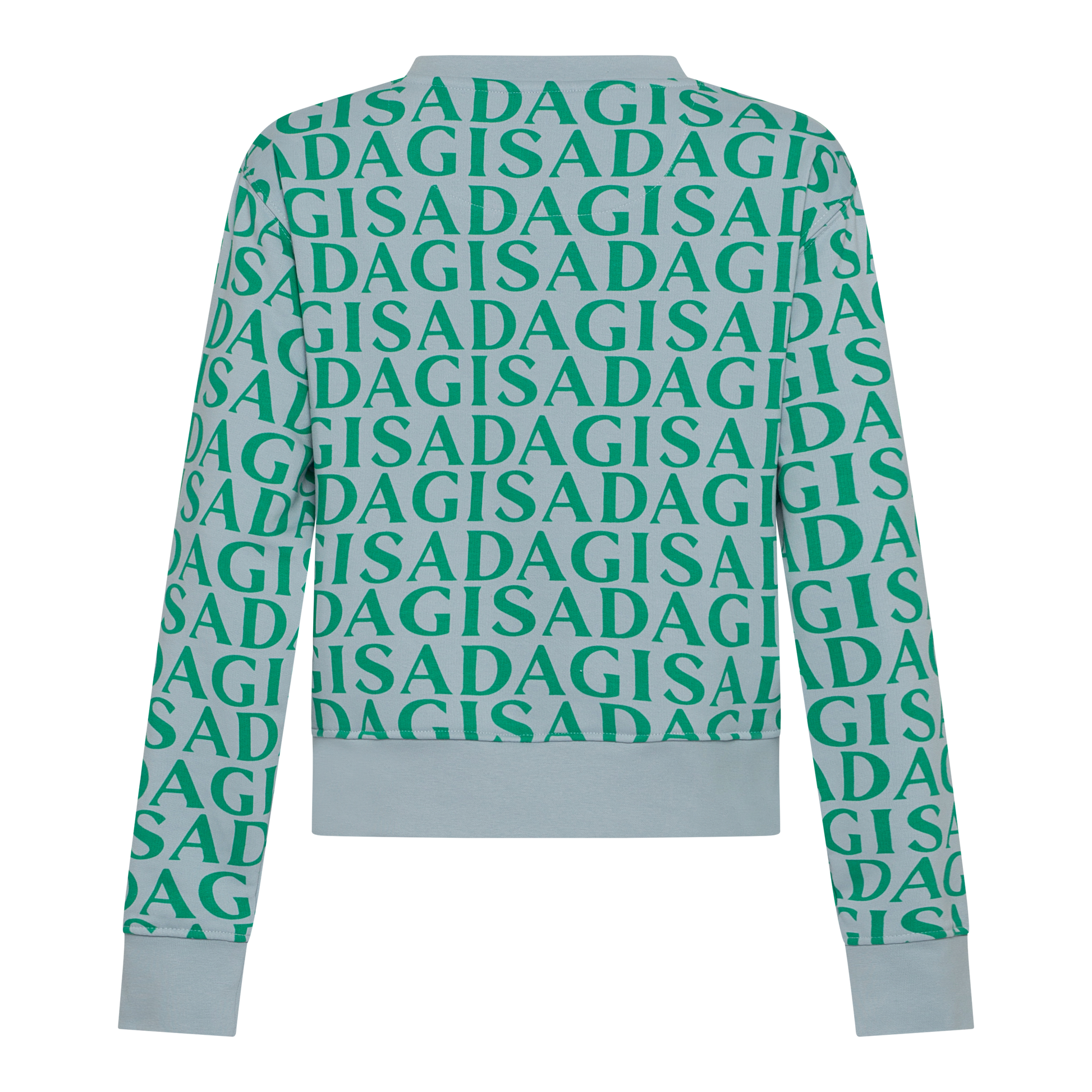 Crop Sweatshirt in Midweight Cotton with Allover Print Gisada Sweatshirt