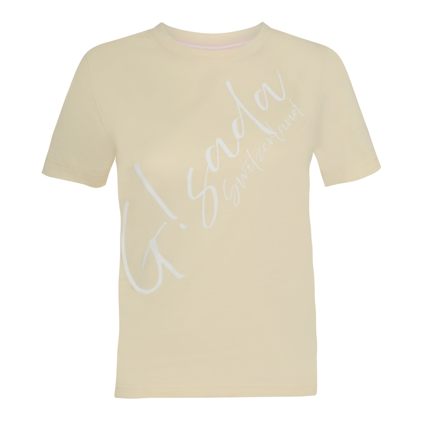 Regular Fit T-Shirt in Jersey Cotton with Cursive Silicon Print Gisada Shirts
