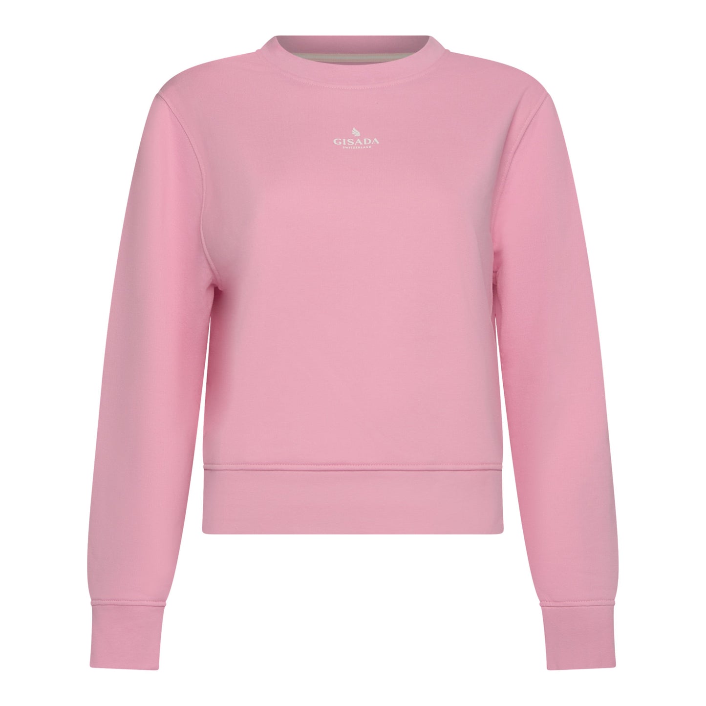 Crop Sweatshirt in Midweight Cotton with Small Silicon Logo Gisada Sweatshirt