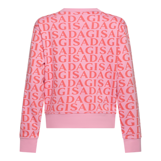 Crop Sweatshirt in Midweight Cotton with Allover Print Gisada Sweatshirt