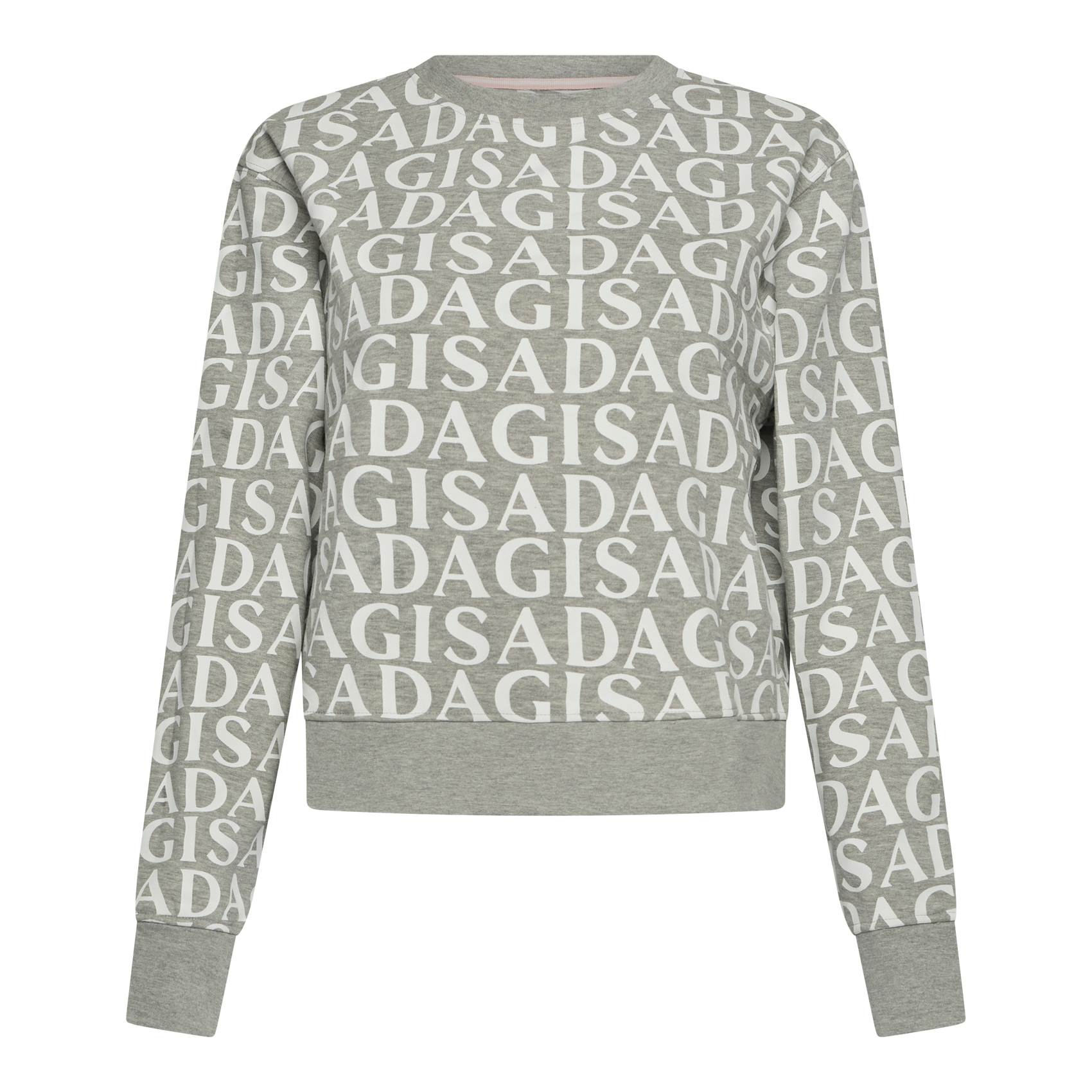 Crop Sweatshirt in Midweight Cotton with Allover Print Gisada Sweatshirt