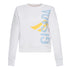 Crop Sweatshirt in Midweight Cotton with Vertical Silicon Print Gisada Sweatshirt