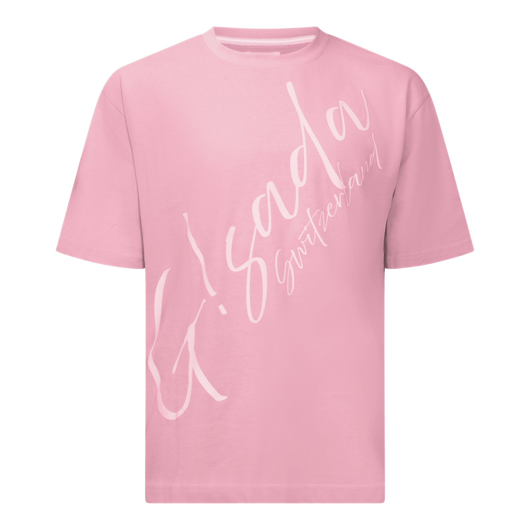 Oversized T-Shirt in Jersey Cotton with Cursive Flock Print Gisada Shirts