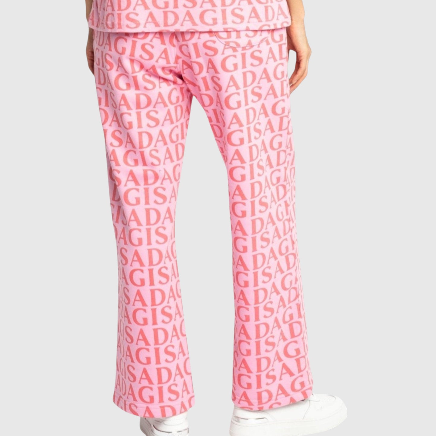 Straight Leg Sweatpants in Midweight Cotton with Allover Print Gisada Jogger