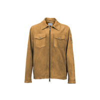 Suede Zip Jacket with Dual Chest Pockets - Gisada.com