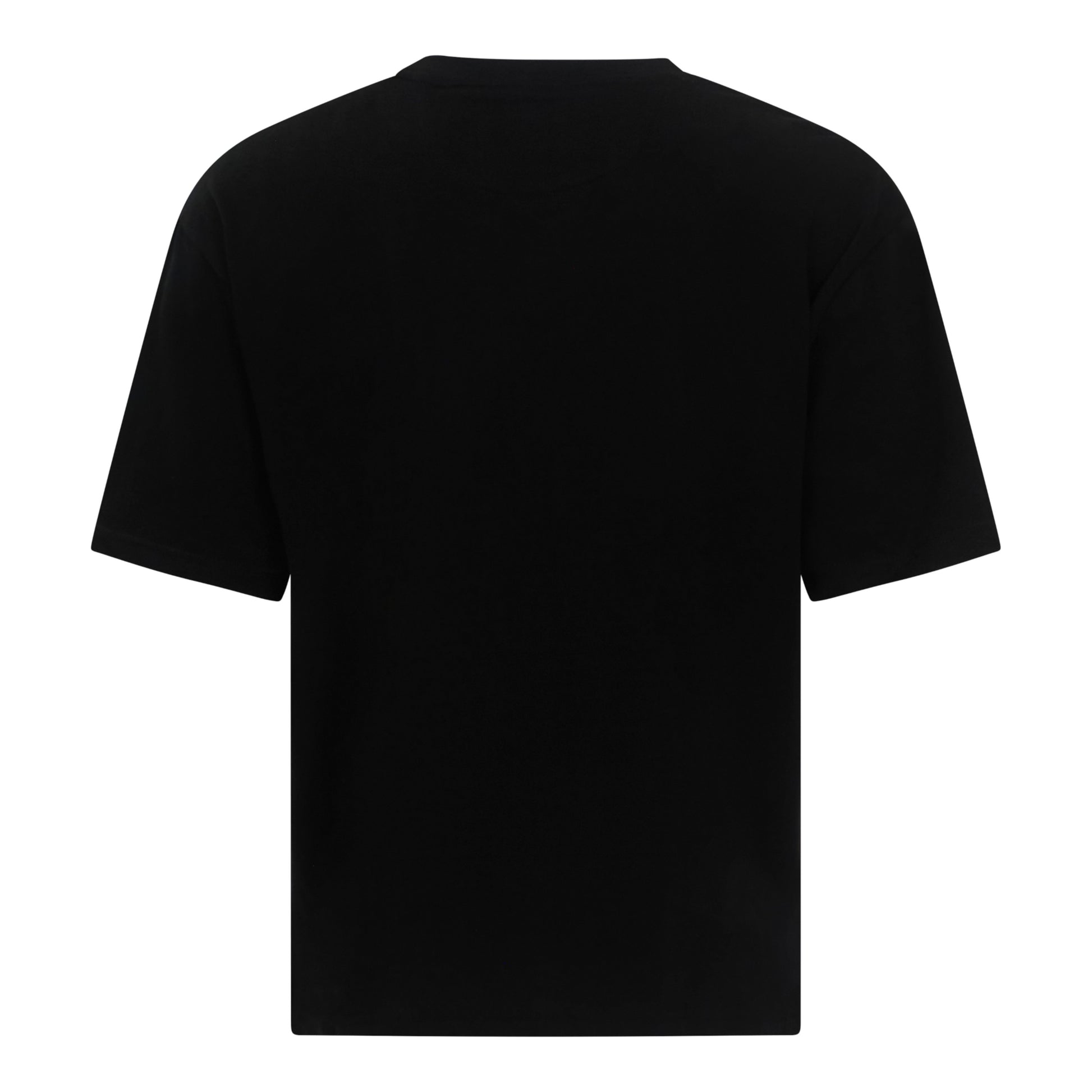 Back view of oversized black heavyweight cotton T-shirt by Gisada