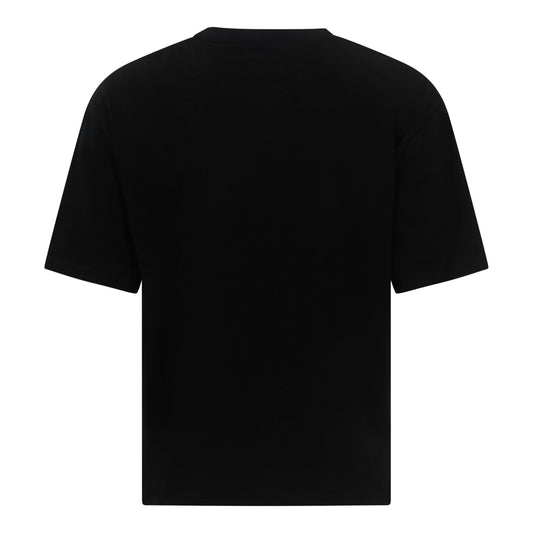 Back view of oversized black heavyweight cotton T-shirt by Gisada