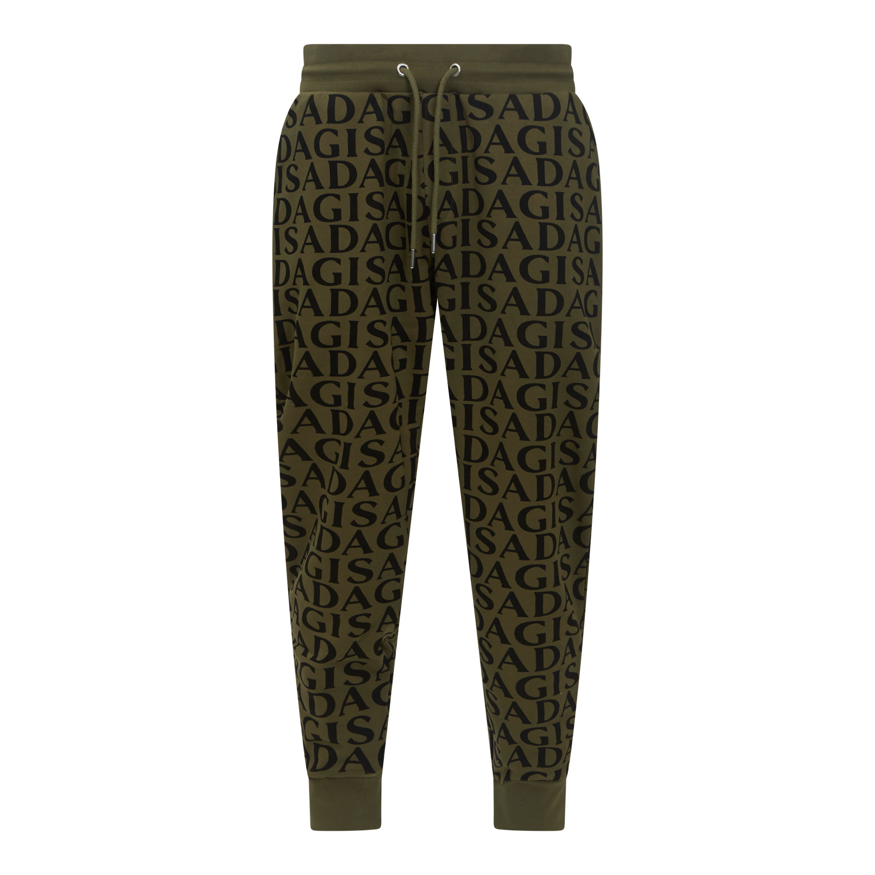 Gisada olivine jogger pants with subtle allover logo print