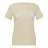 Beige jersey t-shirt with Gisada Switzerland puff print front view