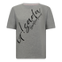 Oversized grey Gisada T-shirt with diagonal script logo – front view