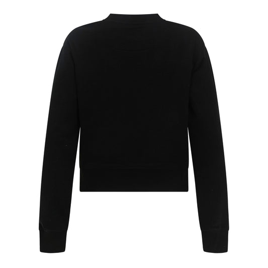 Crop-Sweatshirt aus mittelschwerer Baumwolle mit kleinem Silicon-Logo