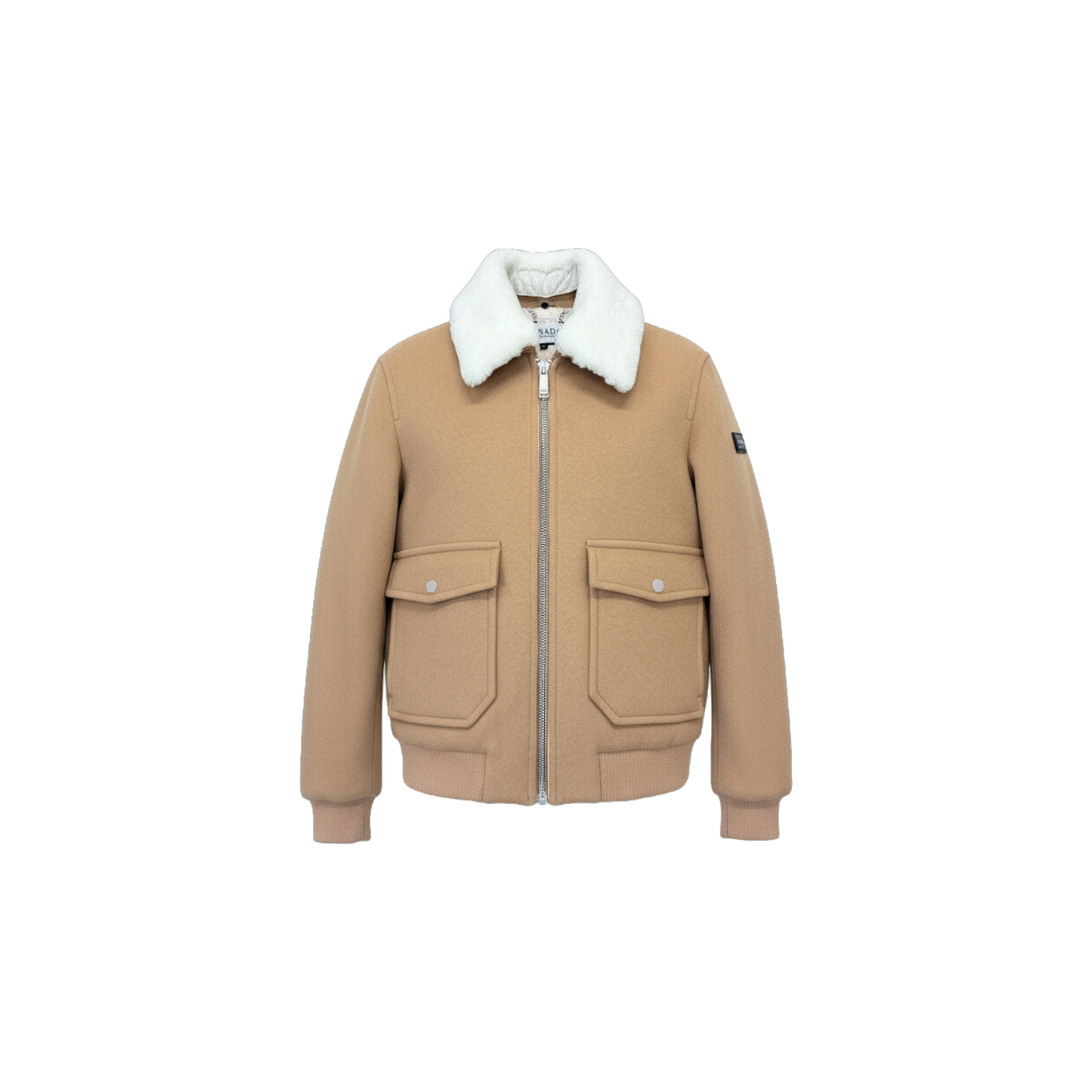 Wool‑Blend Jacket with Shearling Collar