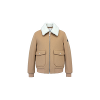 Wool‑Blend Jacket with Shearling Collar