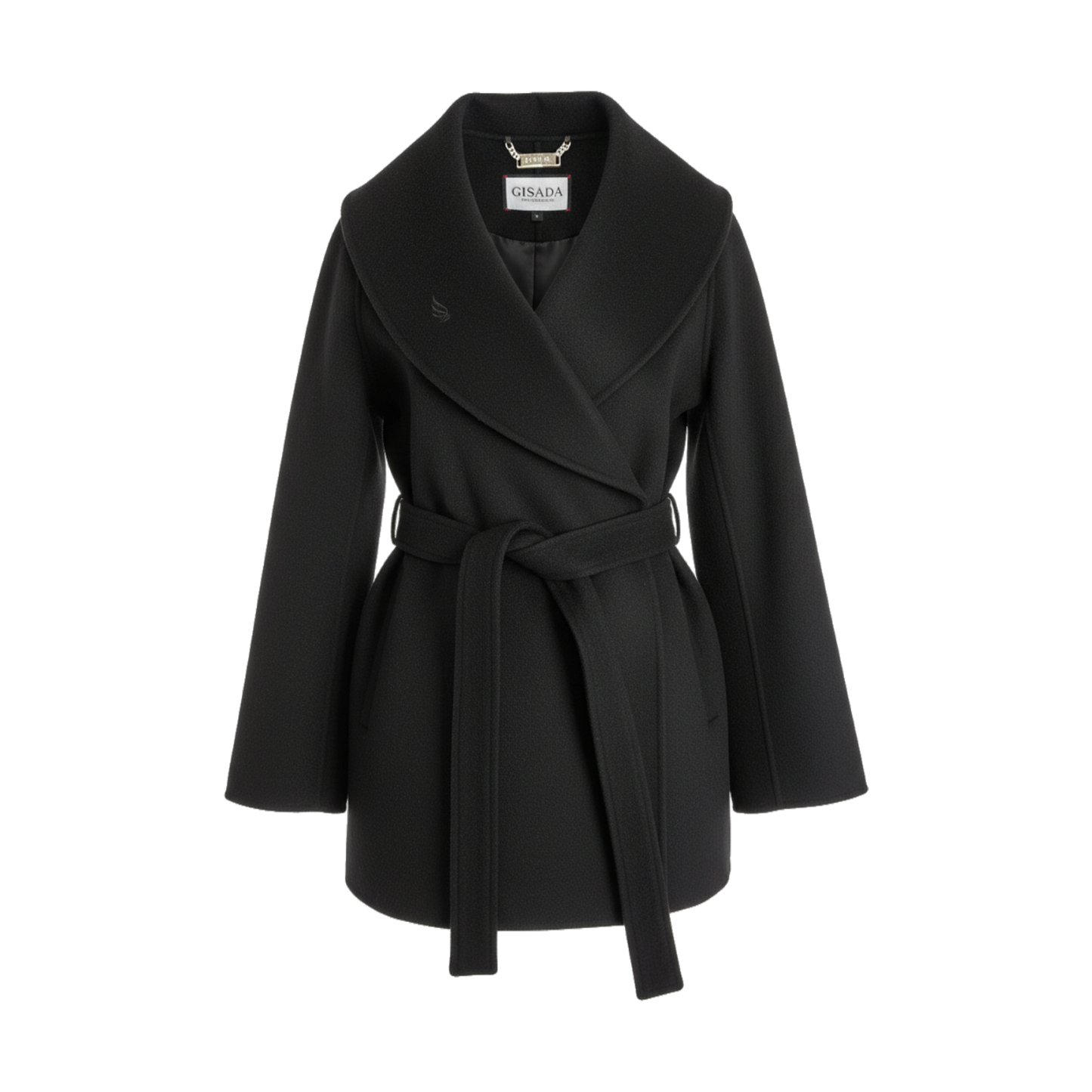 Wool‑Blend Wrap Coat with Belt