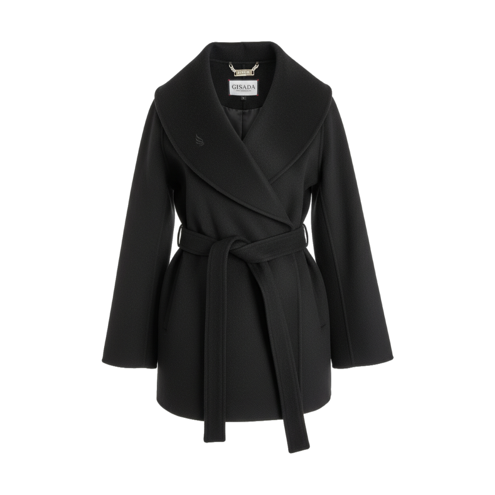 Wool‑Blend Wrap Coat with Belt