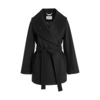 Wool‑Blend Wrap Coat with Belt