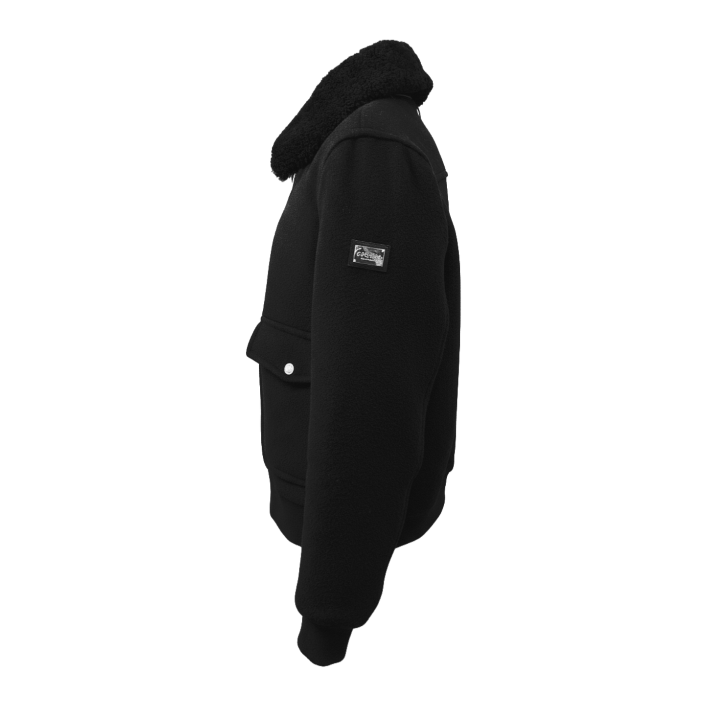 Wool‑Blend Jacket with Shearling Collar