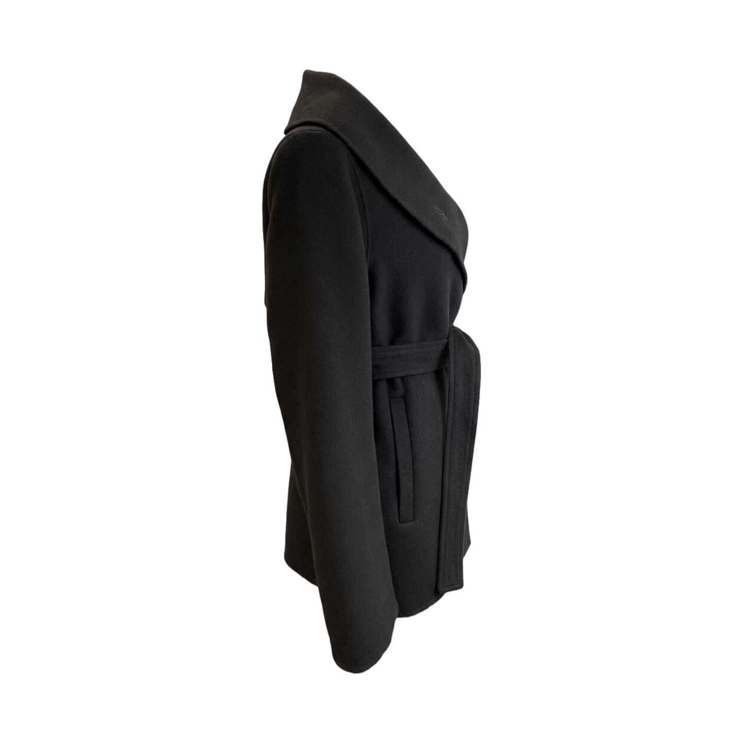 Wool‑Blend Wrap Coat with Belt