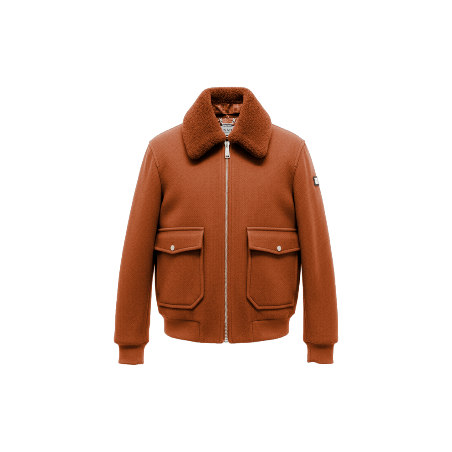 Wool‑Blend Jacket with Shearling Collar