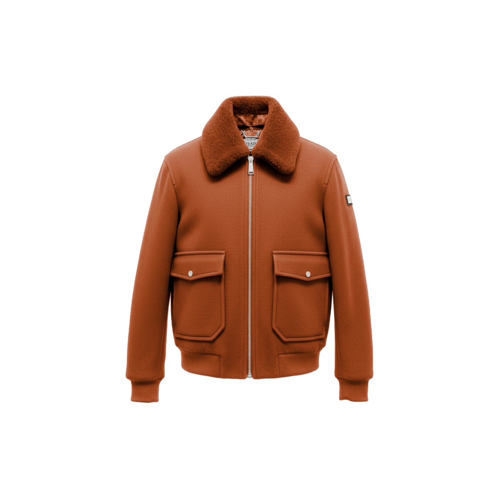 Wool‑Blend Jacket with Shearling Collar