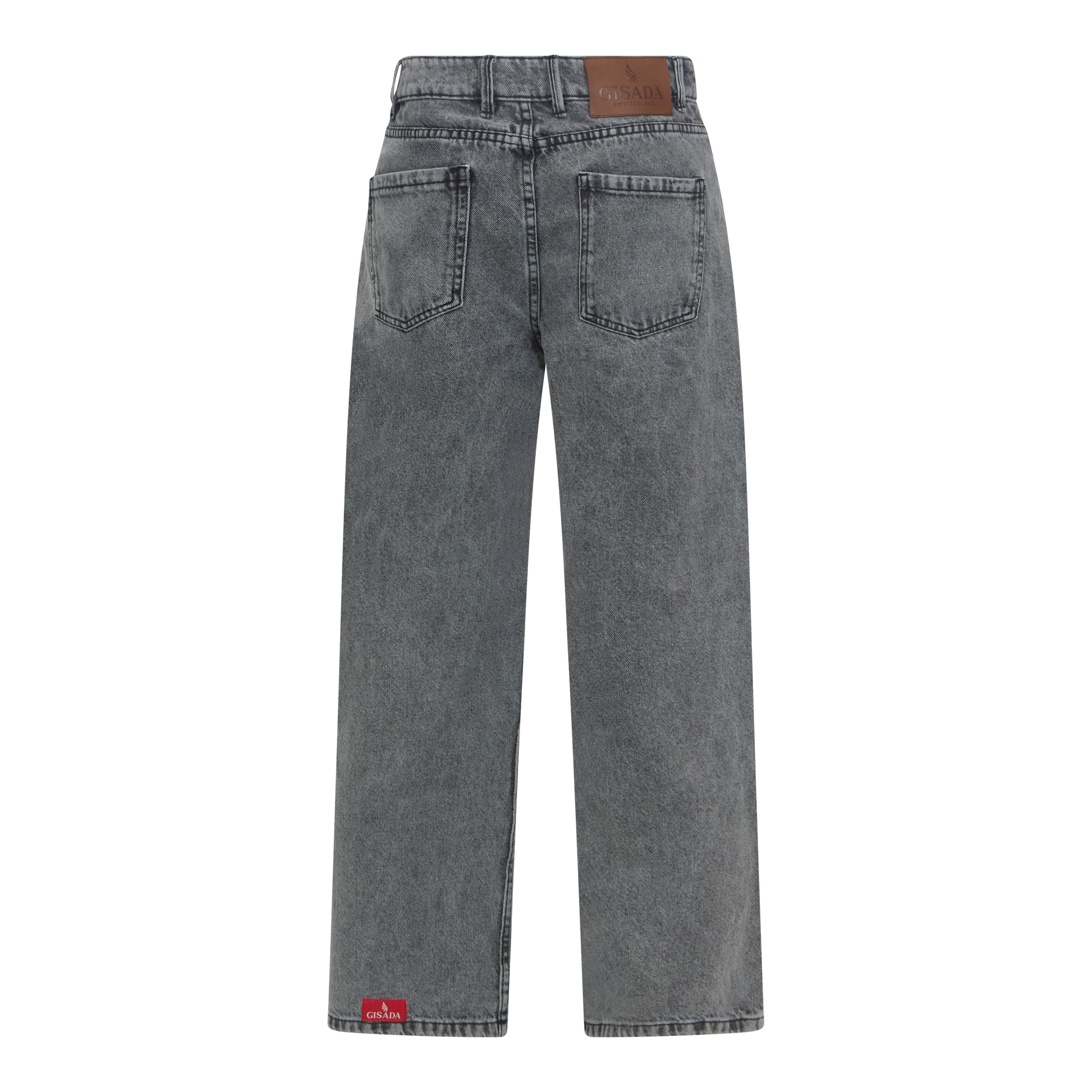 Boyfriend Crop Denim Jeans with Bottom Label Gisada Jeans