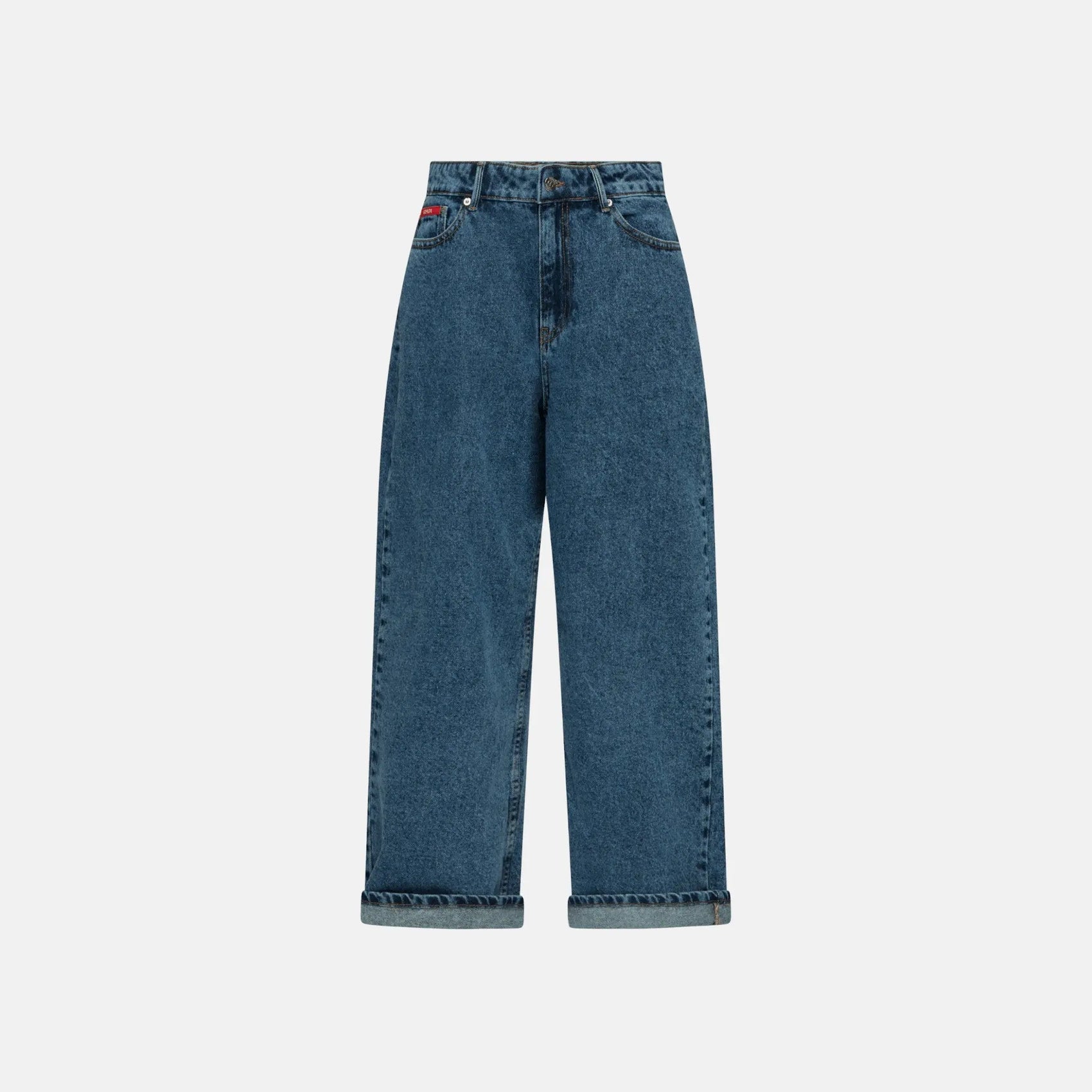 Boyfriend Crop Denim Jeans with Bottom Label Gisada Jeans