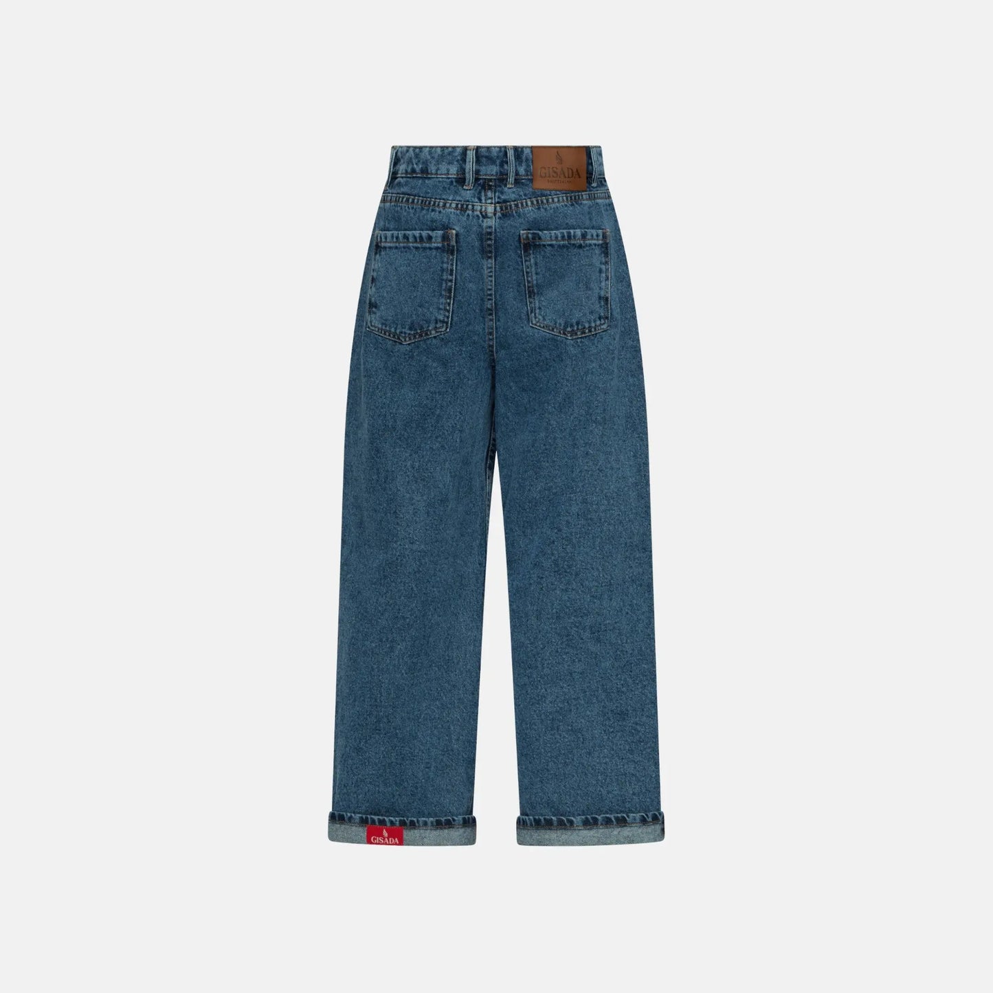 Boyfriend Crop Denim Jeans with Bottom Label Gisada Jeans