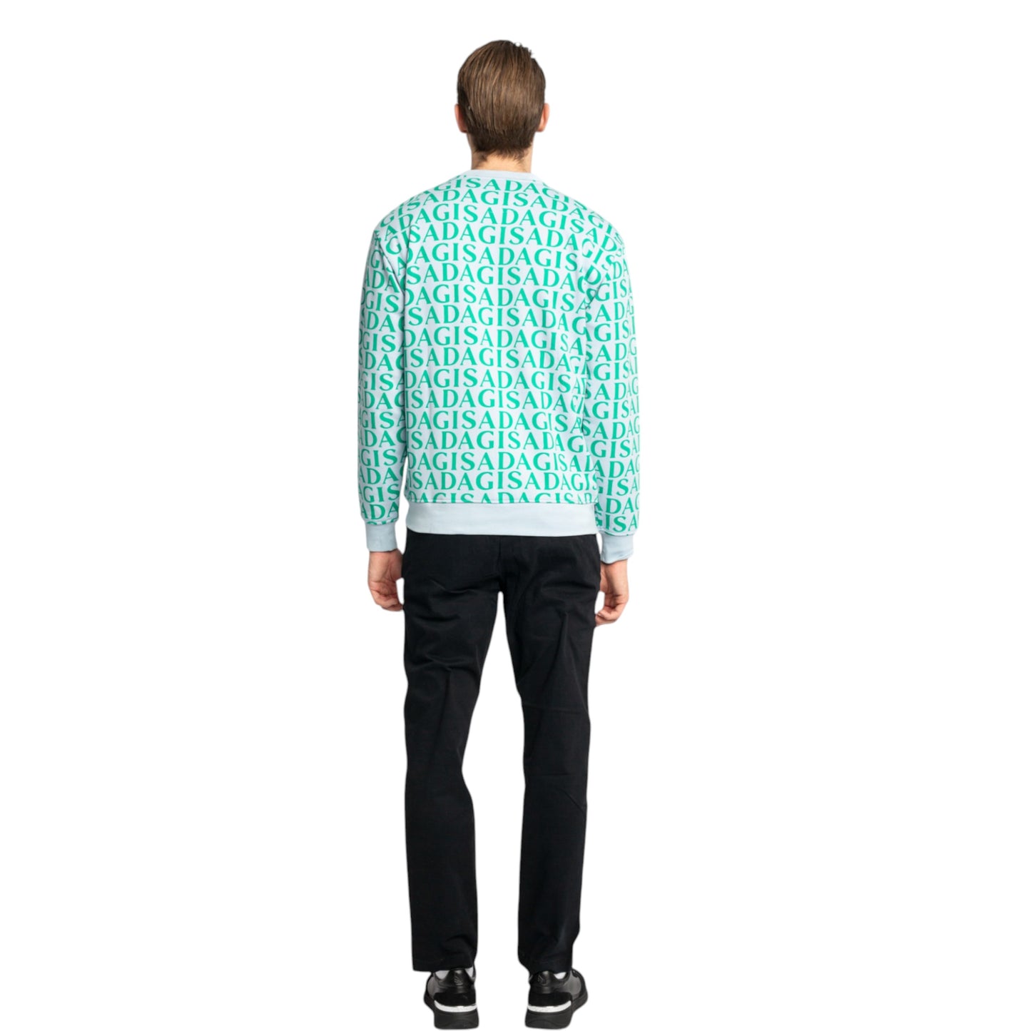 Regular Fit Sweatshirt in Midweight Cotton with Allover Print