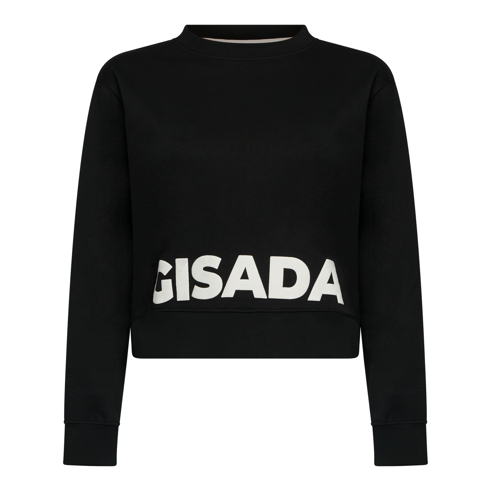 Crop Fit Sweatshirt in Midweight Cotton with Puff Print Gisada Sweatshirt