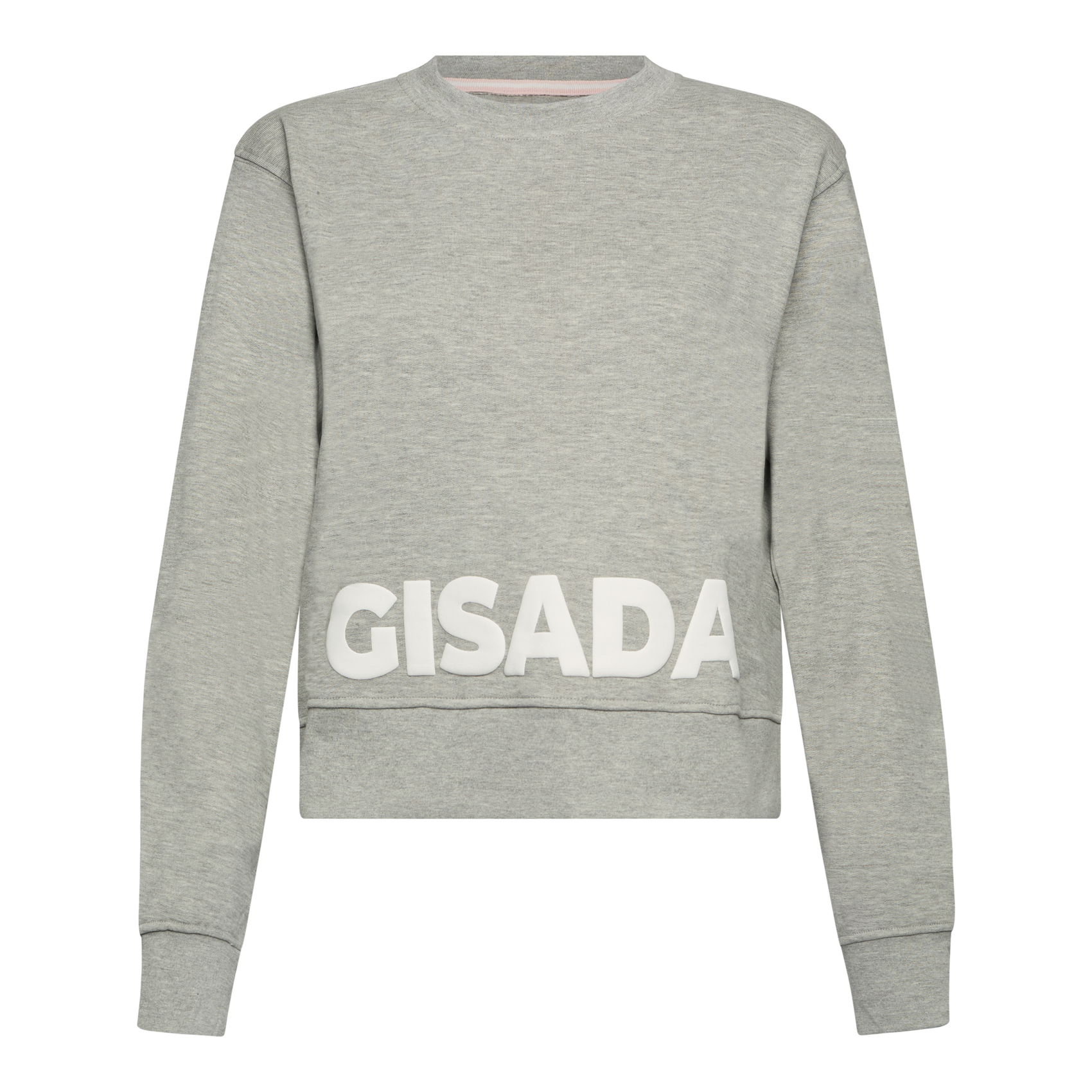 Crop Fit Sweatshirt in Midweight Cotton with Puff Print Gisada Sweatshirt