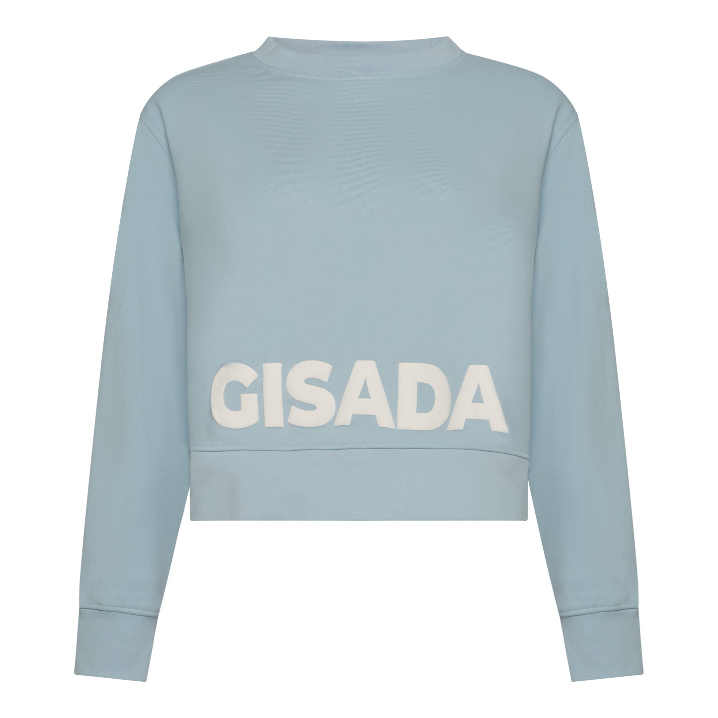 Crop Fit Sweatshirt in Midweight Cotton with Puff Print Gisada Sweatshirt