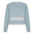 Crop Fit Sweatshirt in Midweight Cotton with Puff Print Gisada Sweatshirt