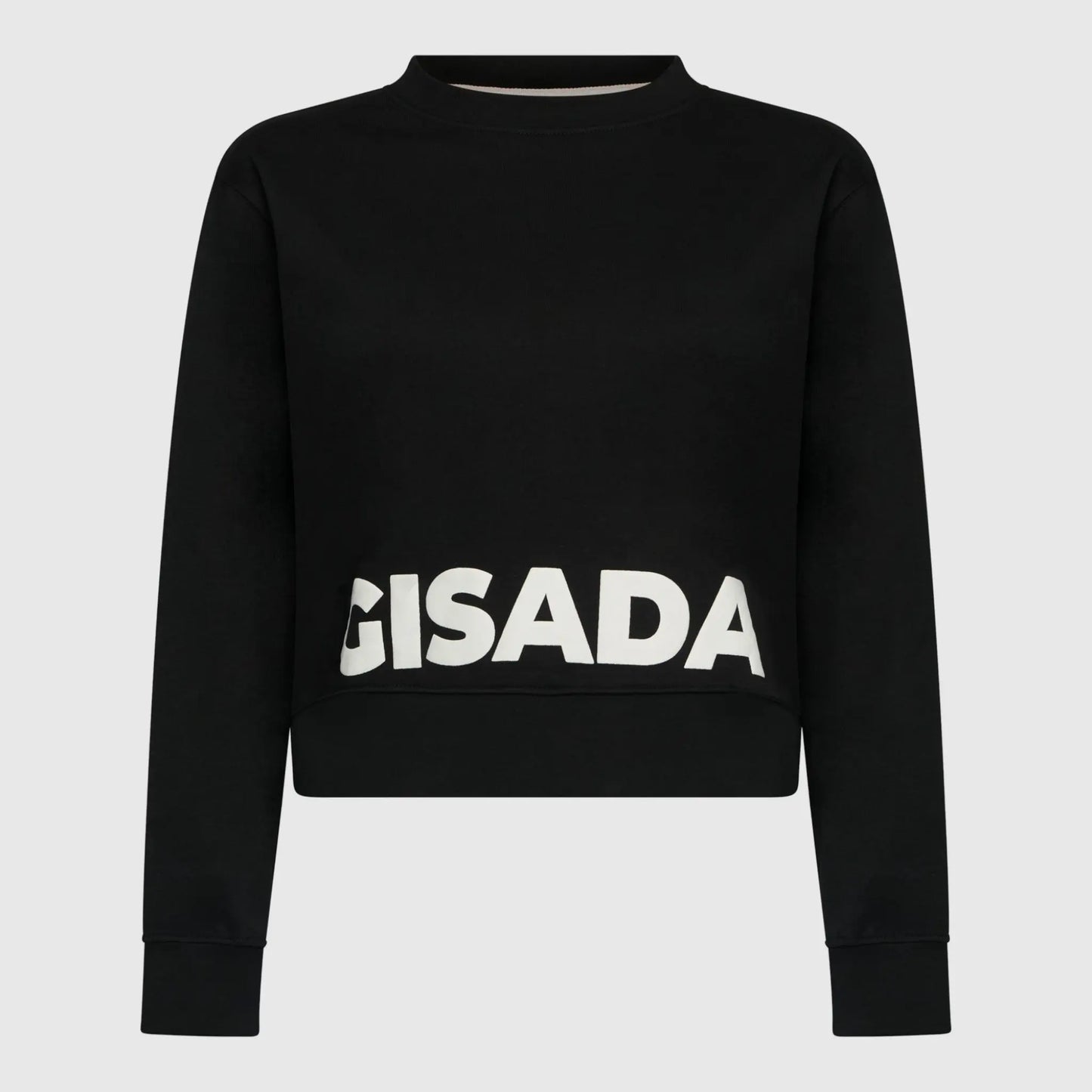 Crop Fit Sweatshirt in Midweight Cotton with Puff Print Gisada Sweatshirt