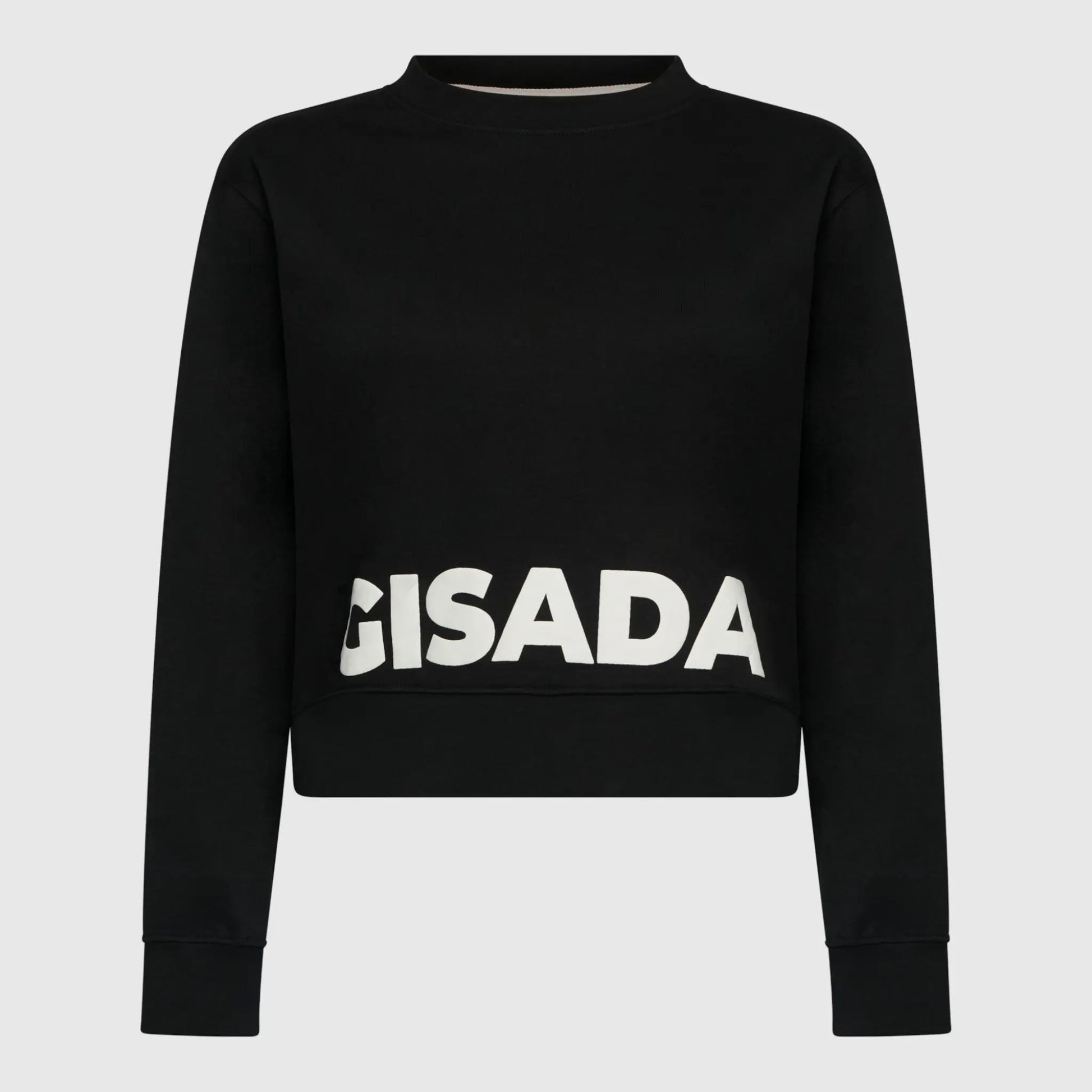Crop Fit Sweatshirt in Midweight Cotton with Puff Print Gisada Sweatshirt