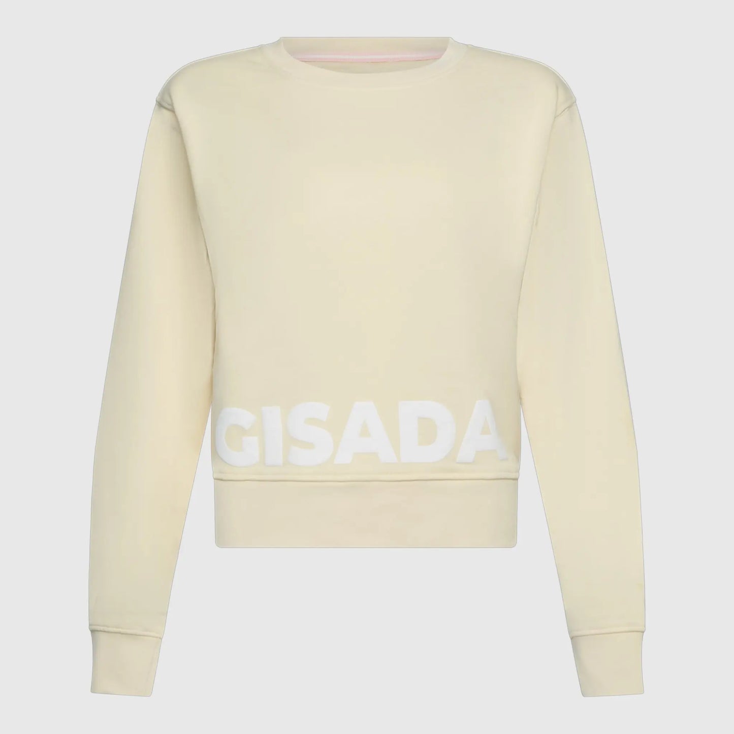 Crop Fit Sweatshirt in Midweight Cotton with Puff Print Gisada Sweatshirt