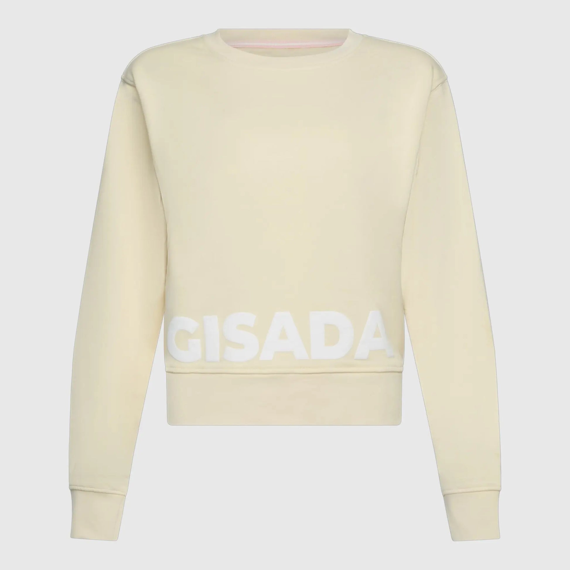 Crop Fit Sweatshirt in Midweight Cotton with Puff Print Gisada Sweatshirt