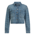Crop Oversize Denim Shirt with Allover Gisada Laser Print Gisada Denim