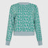 Crop Sweatshirt in Midweight Cotton with Allover Print Gisada Sweatshirt