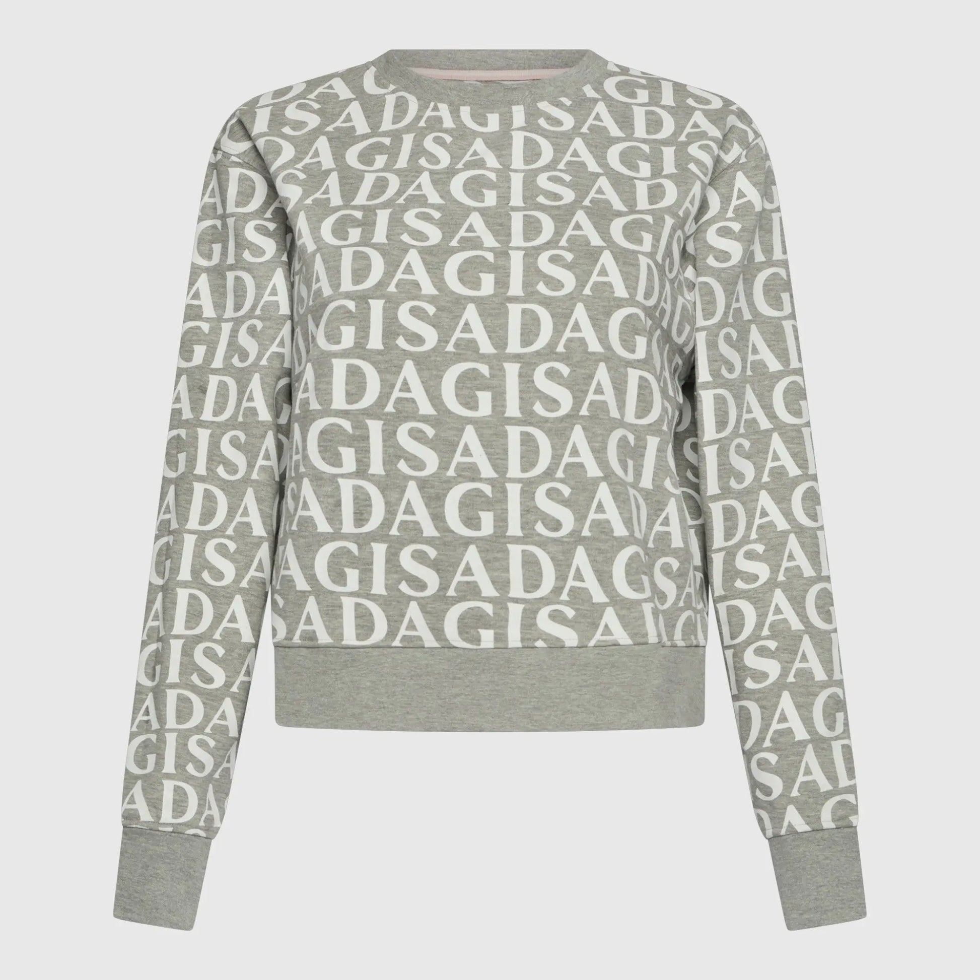 Crop Sweatshirt in Midweight Cotton with Allover Print Gisada Sweatshirt