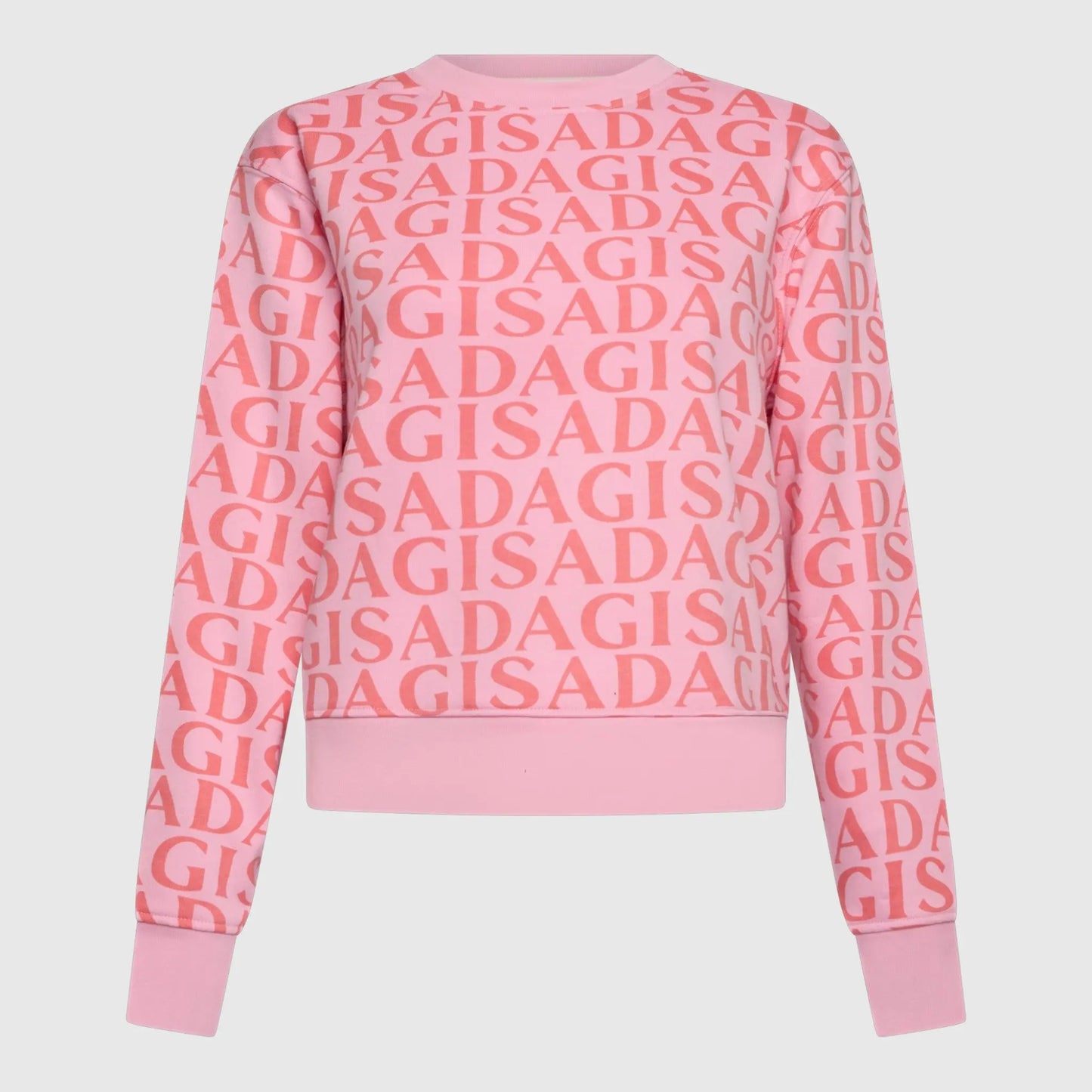 Crop Sweatshirt in Midweight Cotton with Allover Print Gisada Sweatshirt