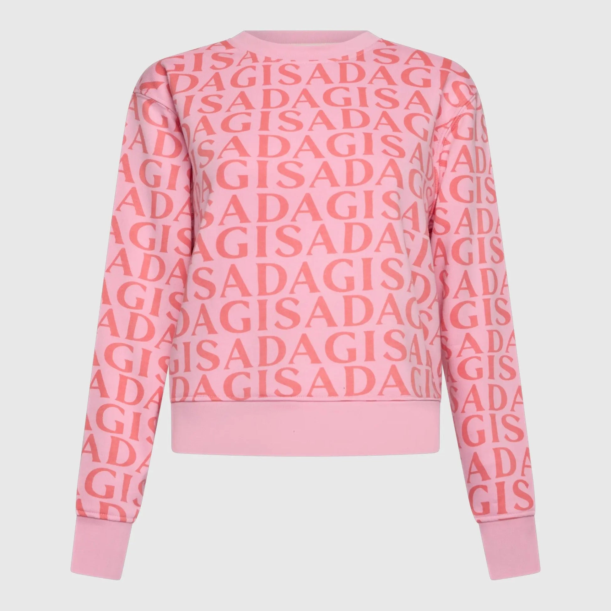 Crop Sweatshirt in Midweight Cotton with Allover Print Gisada Sweatshirt