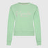 Crop Sweatshirt in Midweight Cotton with Cursive Flock Print Gisada Sweatshirt