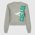 Crop Sweatshirt in Midweight Cotton with Vertical Silicon Print Gisada Sweatshirt