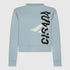 Crop Sweatshirt in Midweight Cotton with Vertical Silicon Print Gisada Sweatshirt