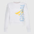 Crop Sweatshirt in Midweight Cotton with Vertical Silicon Print Gisada Sweatshirt