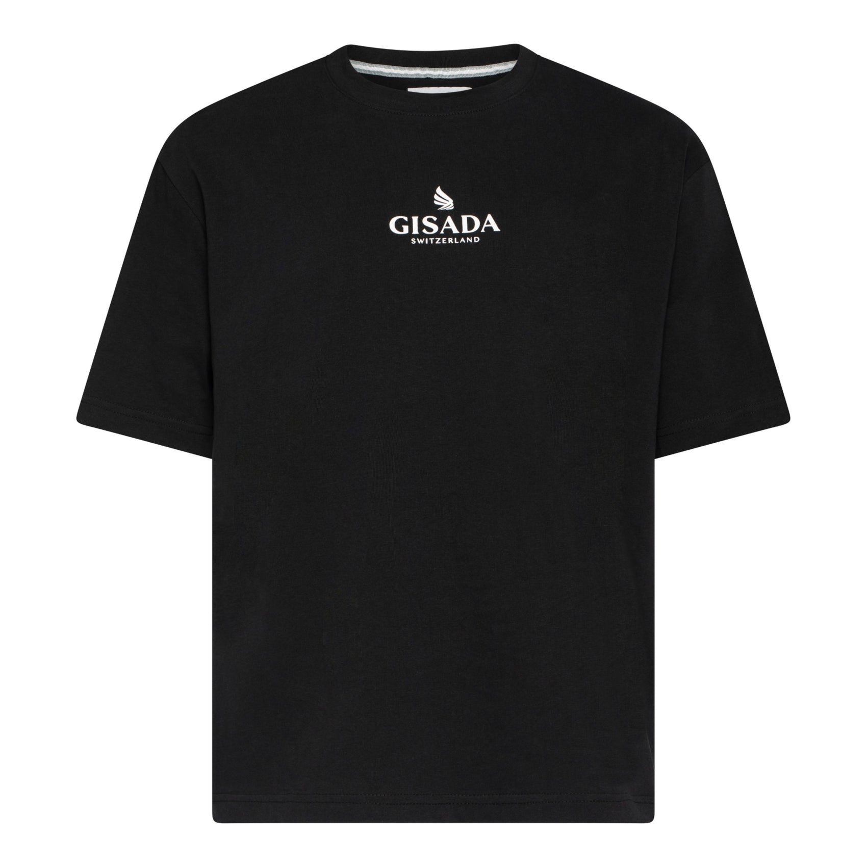 Oversized T-Shirt in Heavy Cotton with Small Central Printed Logo