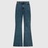 Flared Denim Jeans with Bottom Label - Gisada.com