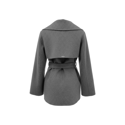Wool‑Blend Wrap Coat with Belt