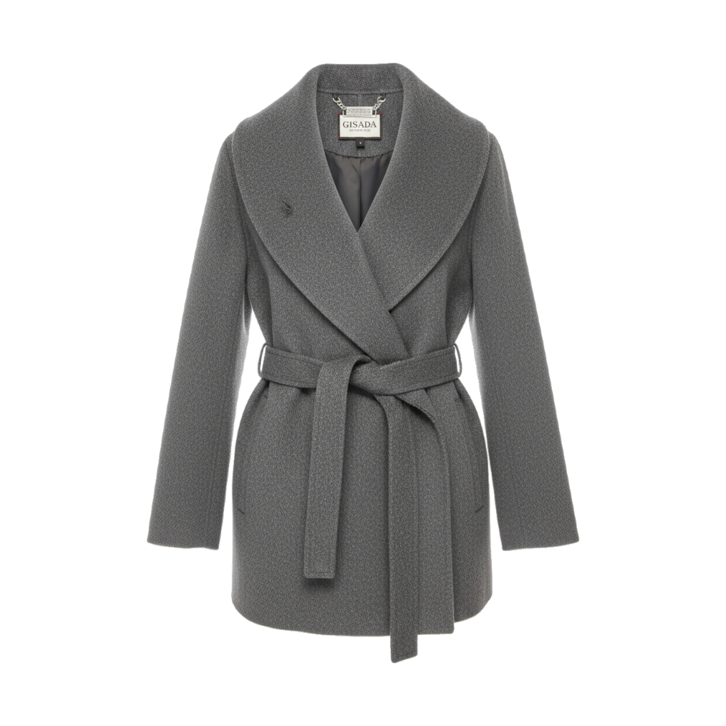Wool‑Blend Wrap Coat with Belt