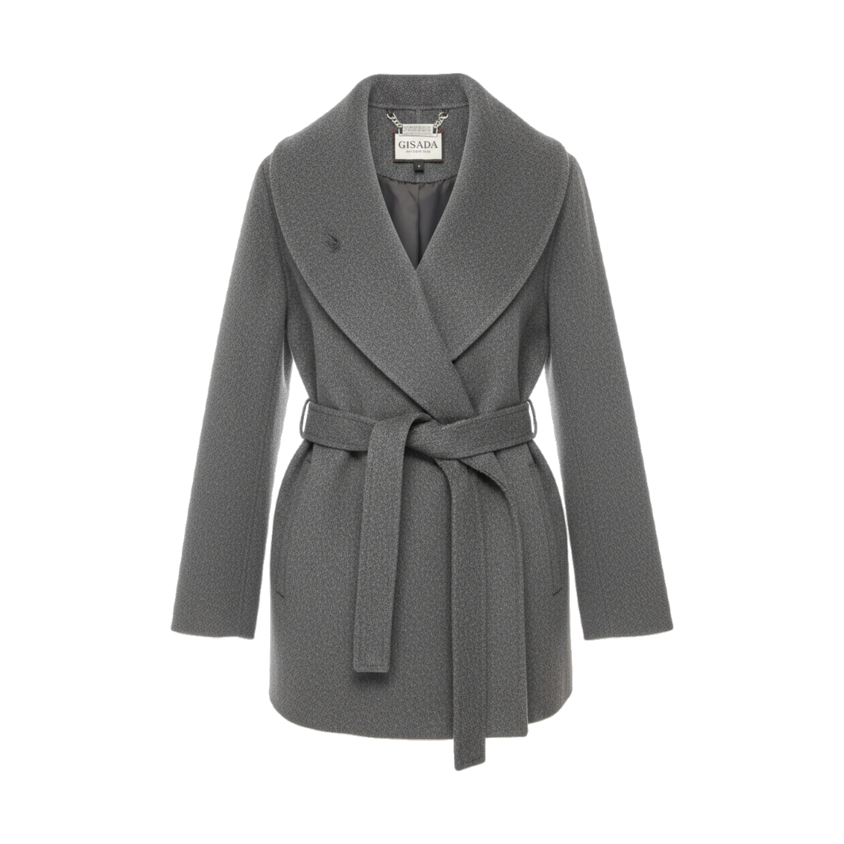 Wool‑Blend Wrap Coat with Belt